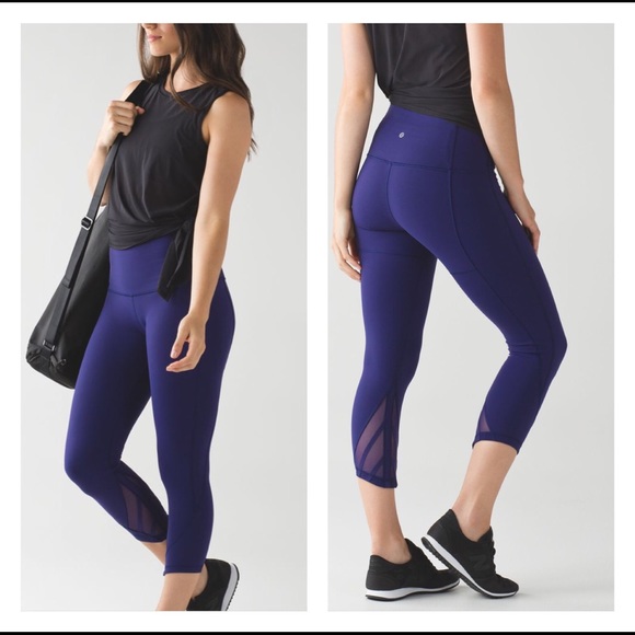 Lululemon Blue Crop Mesh Leggings High 